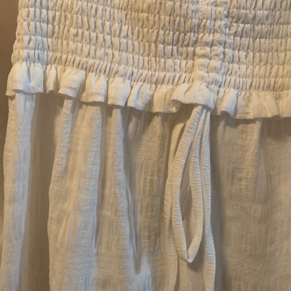 White Peasant Smocked Babydoll Blouse - Women - Picture 2 of 8
